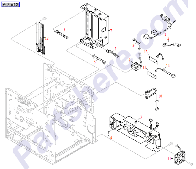 HP parts picture diagram for RG5-1849-000CN, RF5-1466-000CN, RG5-1849-000CN-C, RG5-3676-000CN, RG5-1849-000CN-R